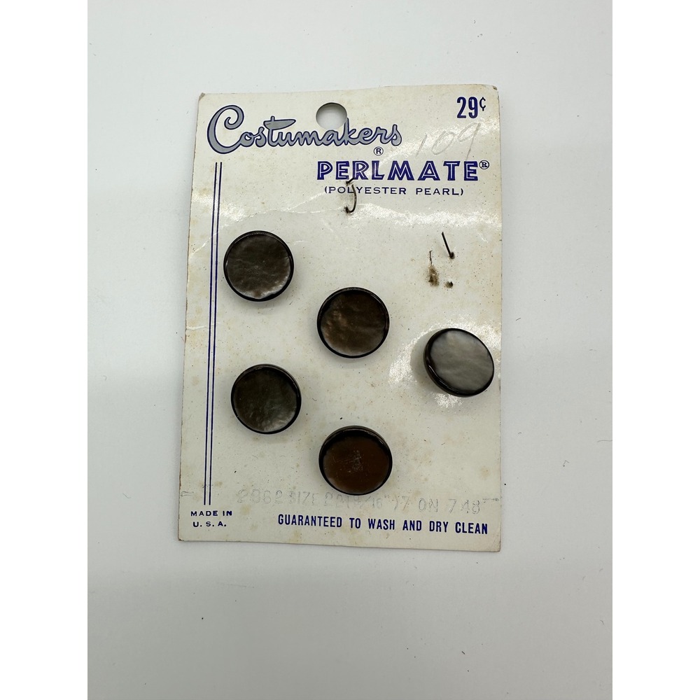 Costumakers Buttons Unisex Vintage‎ Perlmate Faux Pearl Shank Grey 9/16 inch
